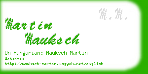 martin mauksch business card